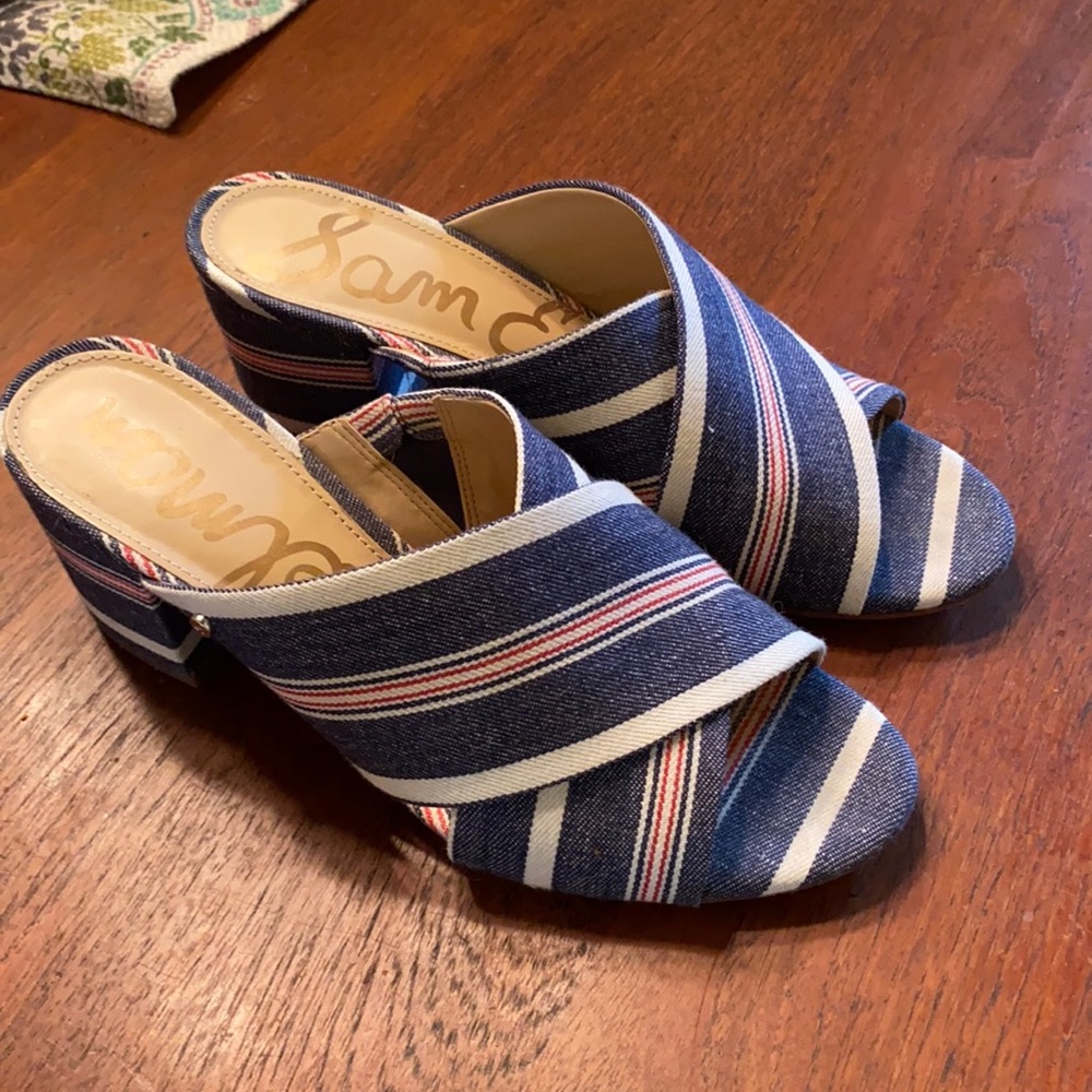 Sam Edelman Demin Striped Slides
